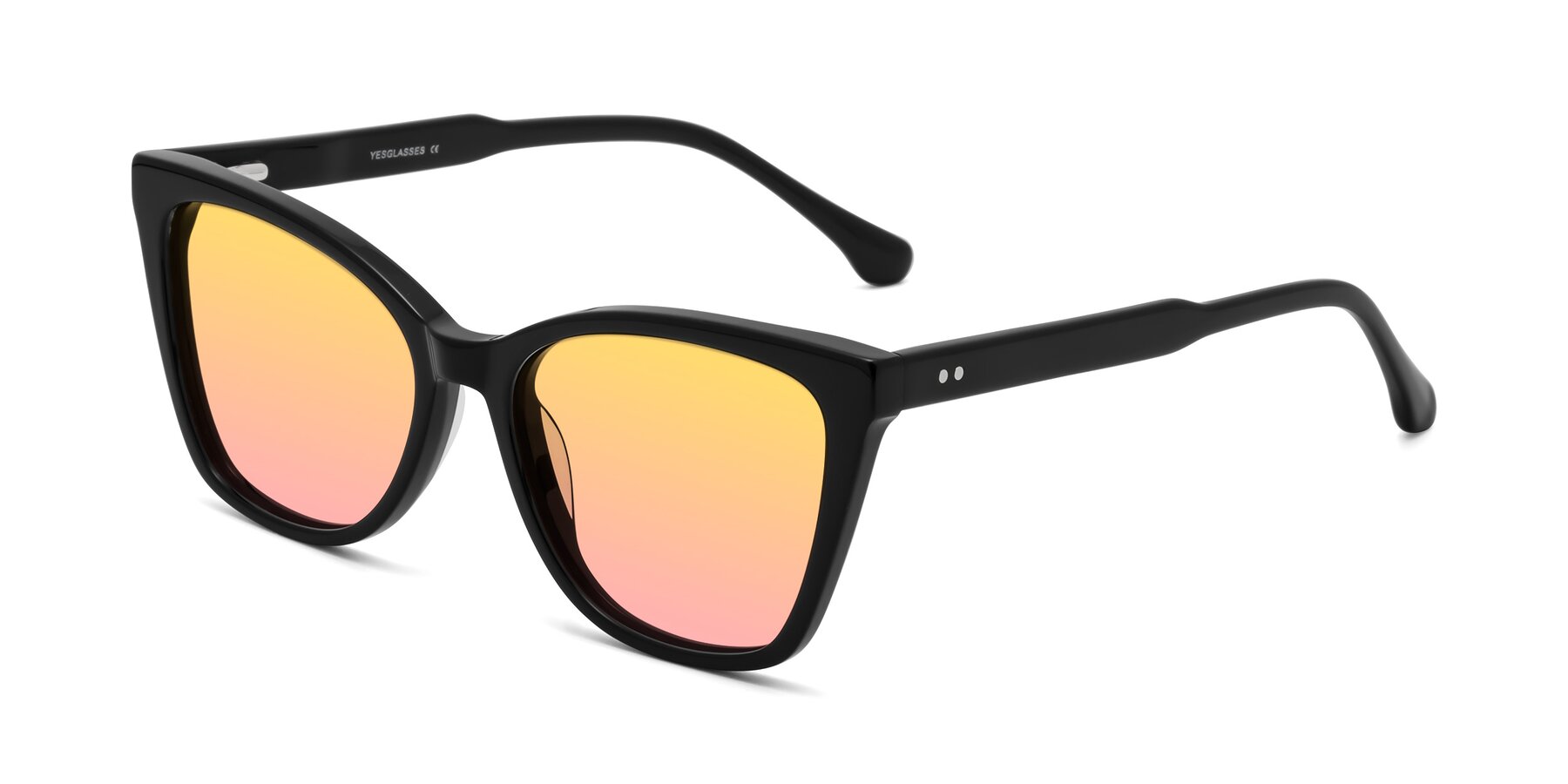 Angle of Cool in Black with Yellow / Pink Gradient Lenses