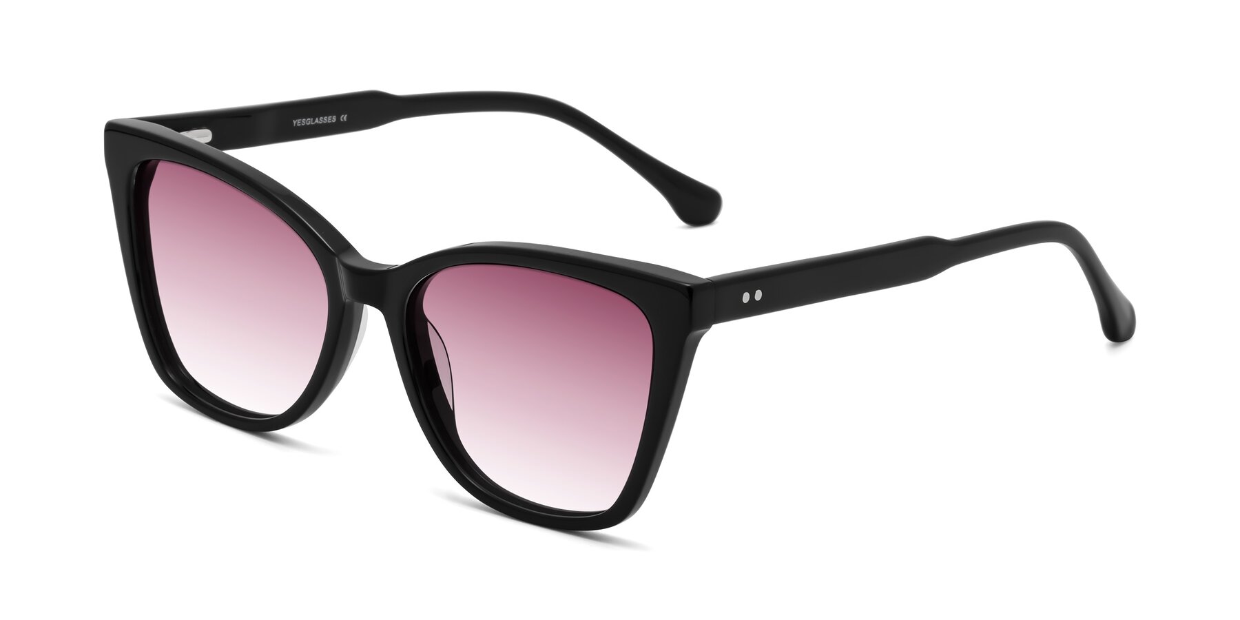 Angle of Cool in Black with Wine Gradient Lenses