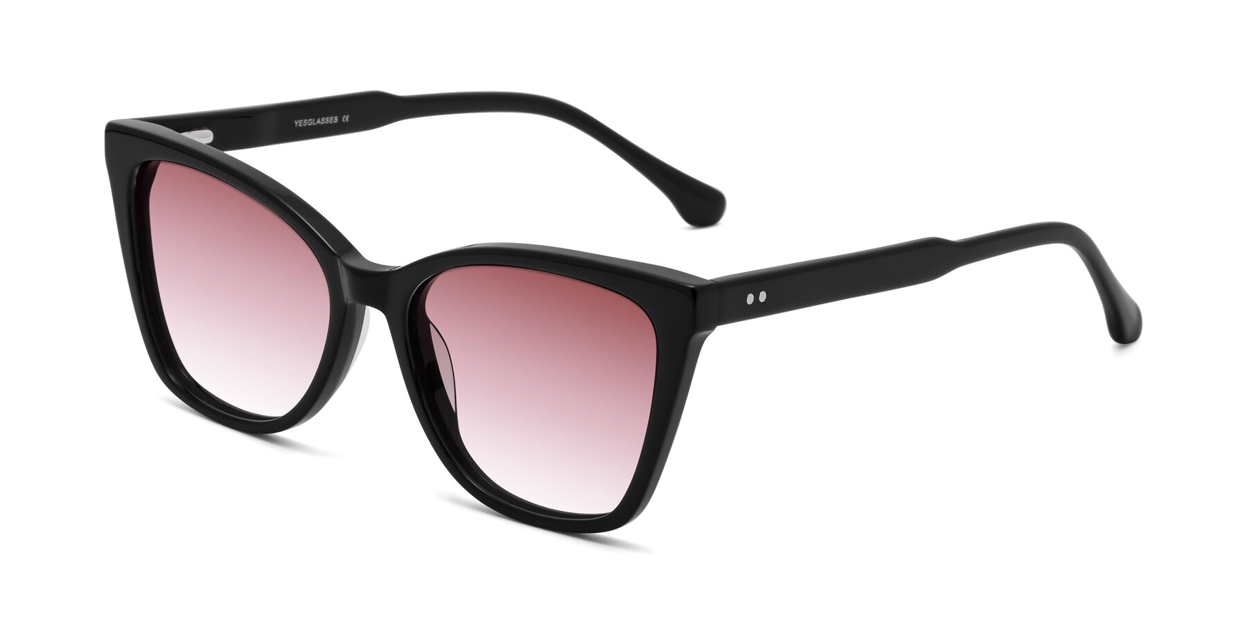 Angle of Cool in Black with Garnet Gradient Lenses