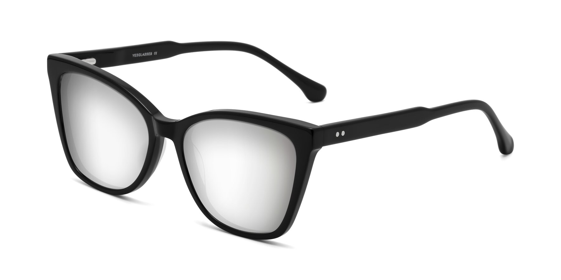 Angle of Cool in Black with Silver Mirrored Lenses