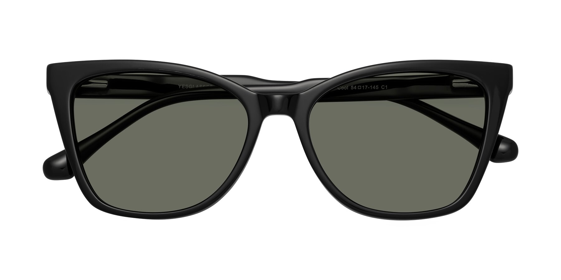 Folded Front of Cool in Black with Gray Polarized Lenses