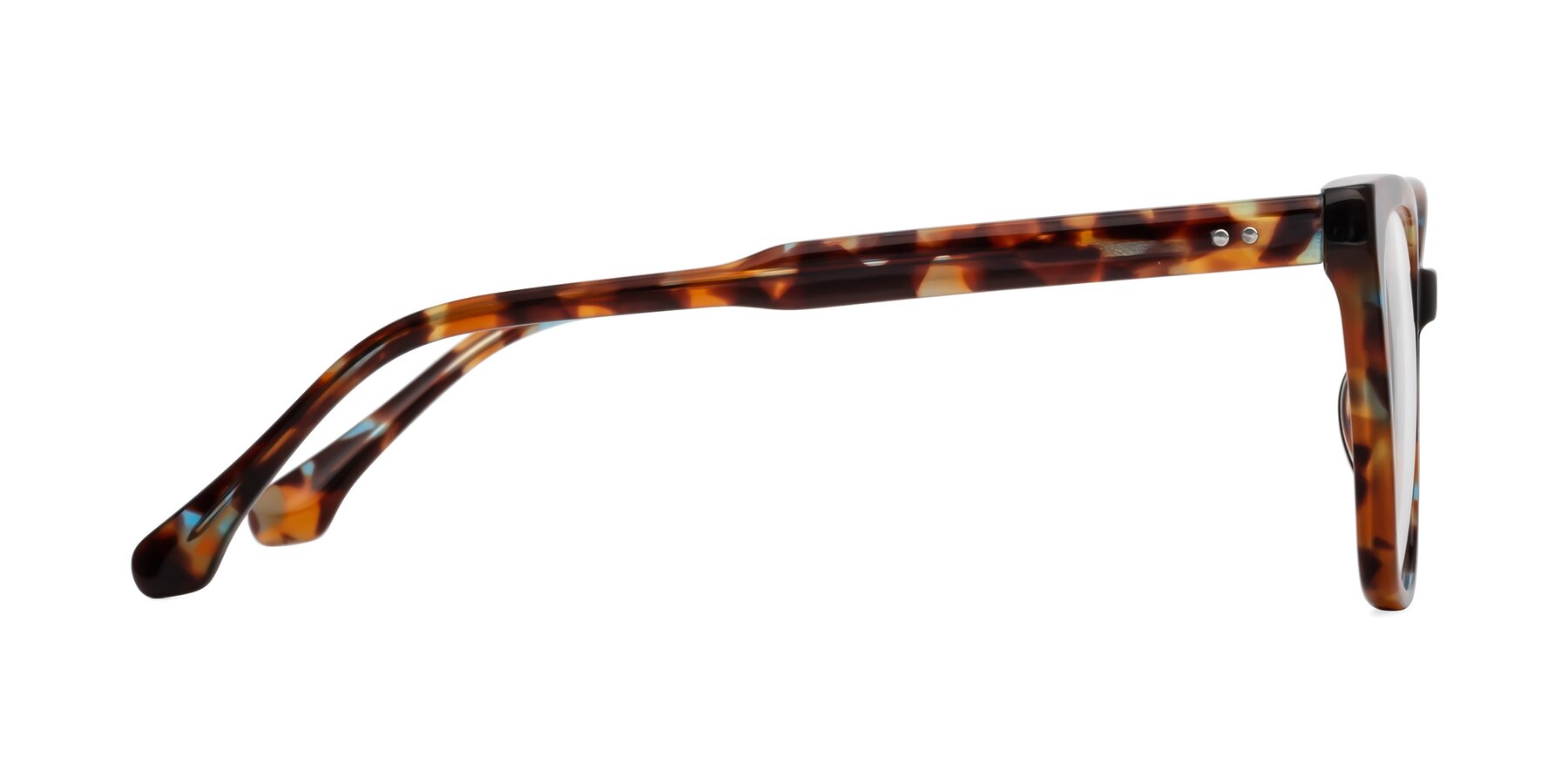 Side of Cool in Floral Tortoise with Clear Eyeglass Lenses