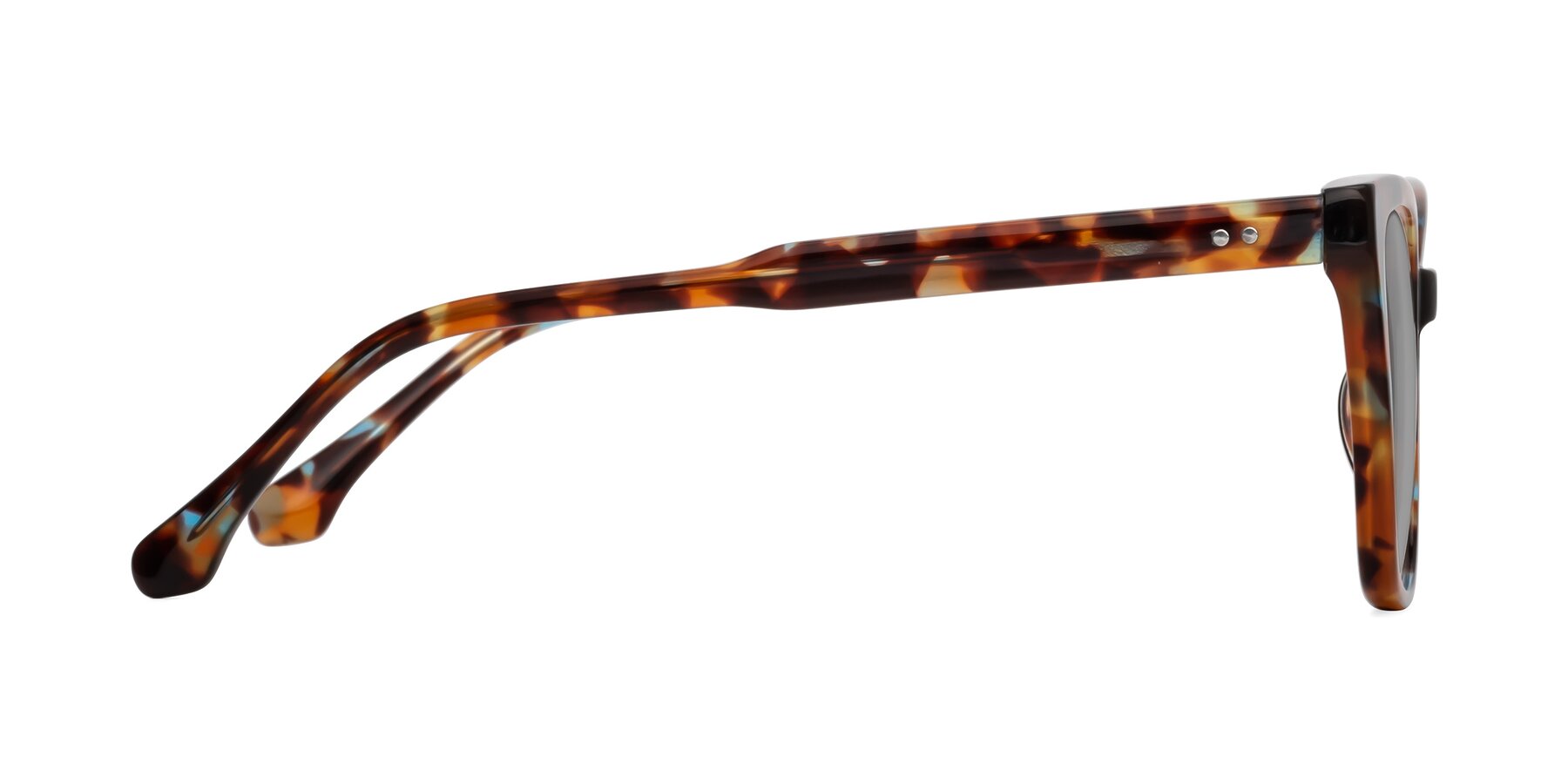 Side of Cool in Floral Tortoise with Light Gray Tinted Lenses