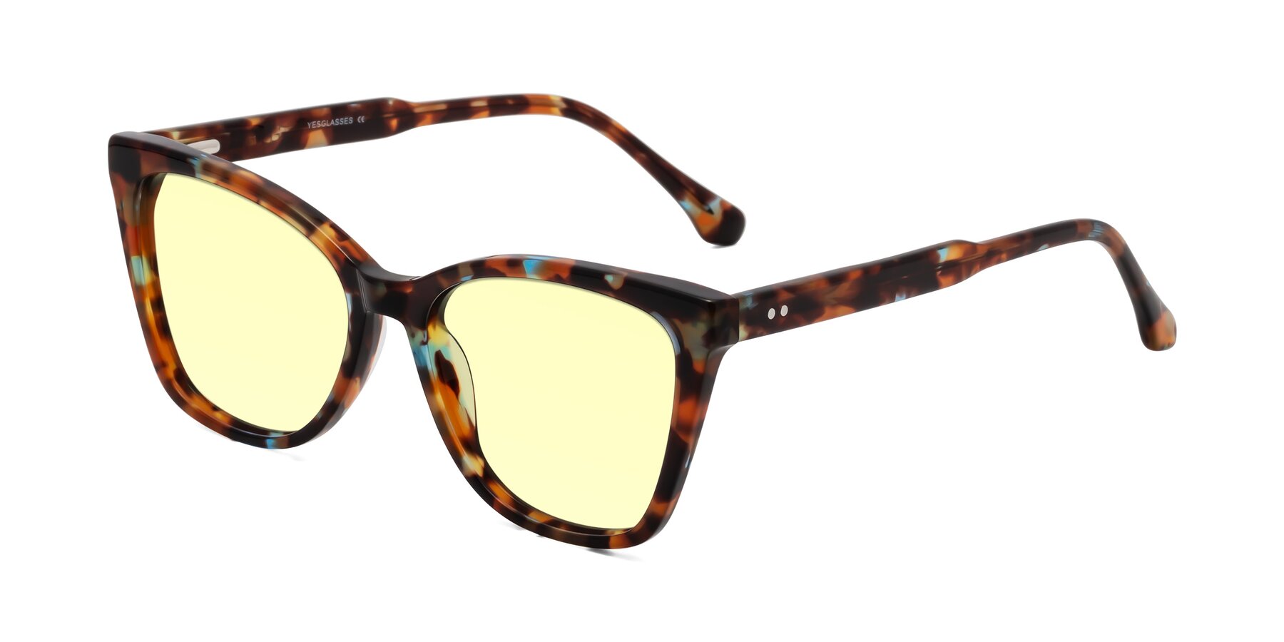 Angle of Cool in Floral Tortoise with Light Yellow Tinted Lenses