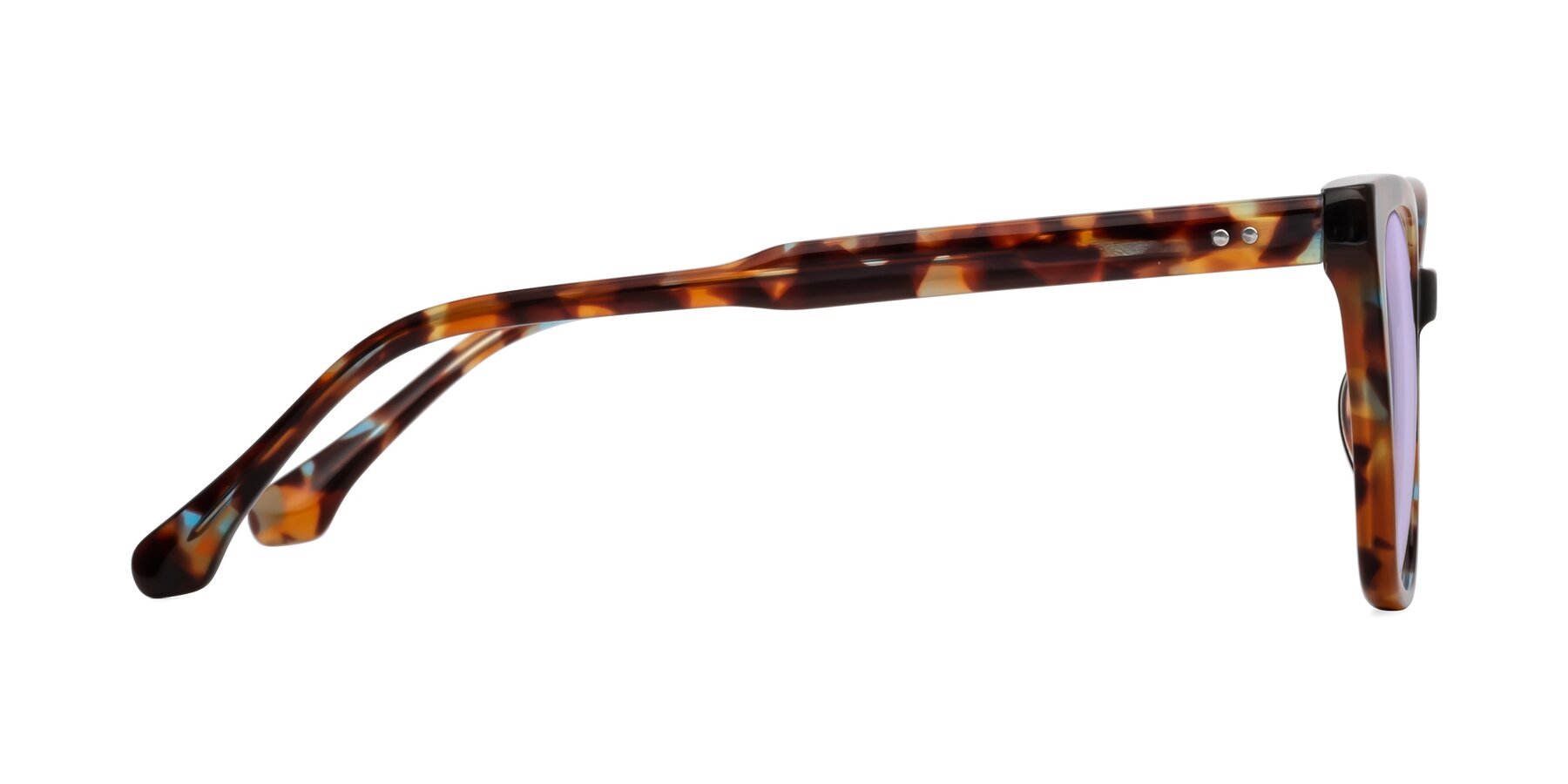 Side of Cool in Floral Tortoise with Light Purple Tinted Lenses