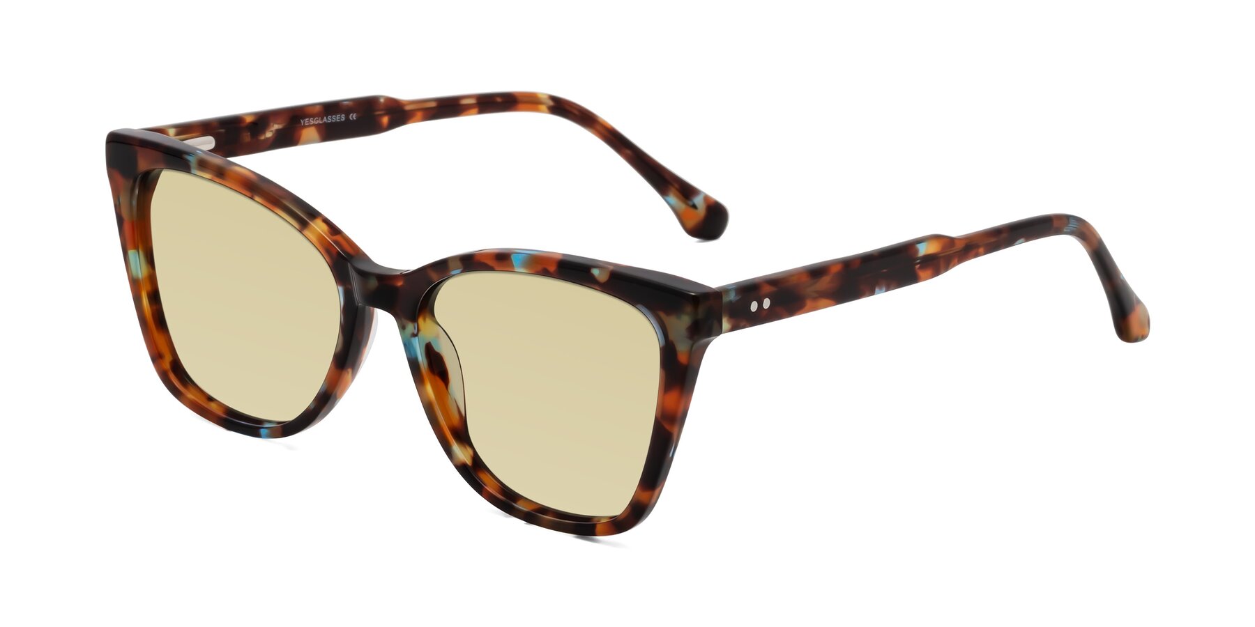 Angle of Cool in Floral Tortoise with Light Champagne Tinted Lenses