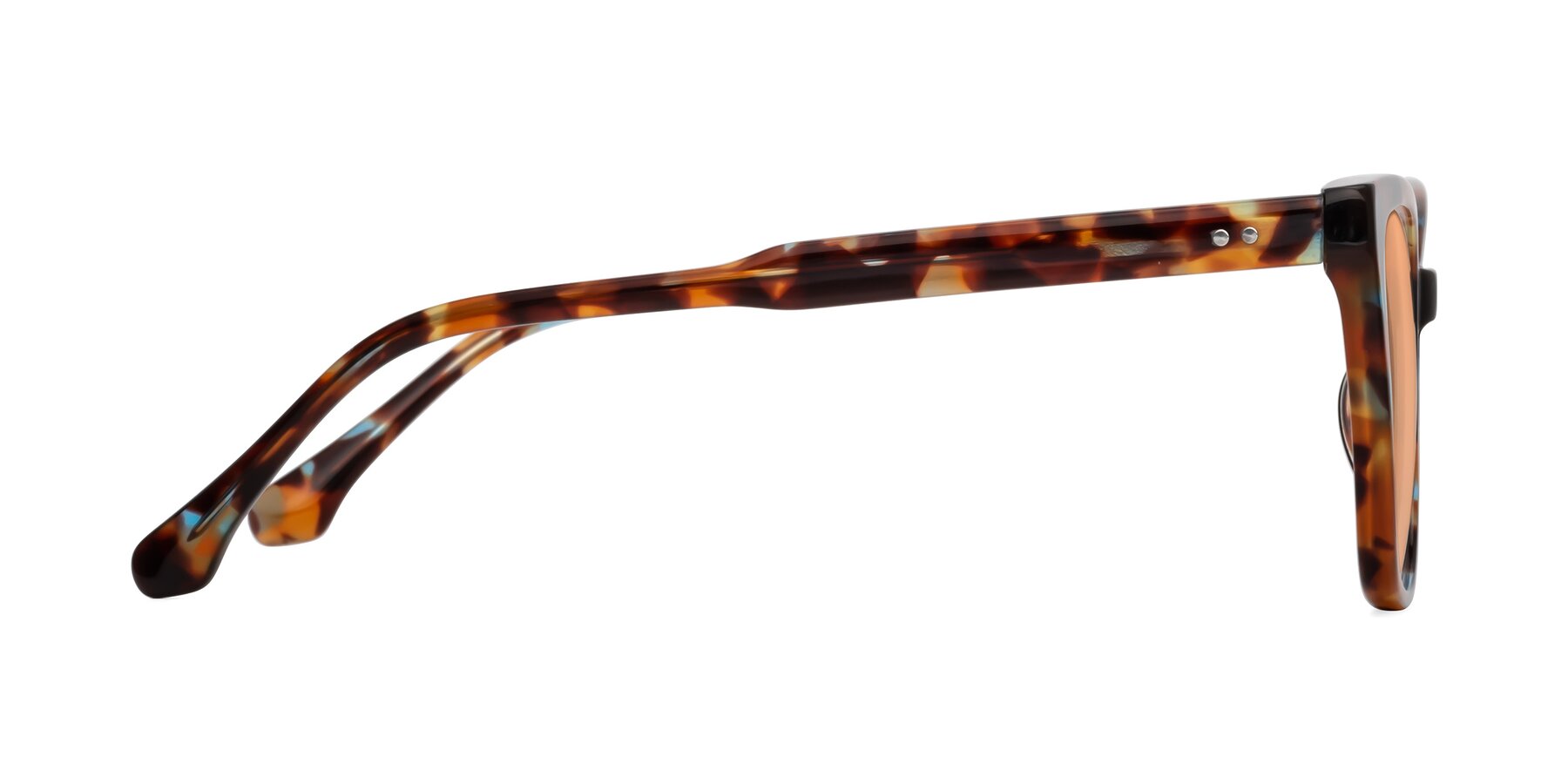 Side of Cool in Floral Tortoise with Light Orange Tinted Lenses