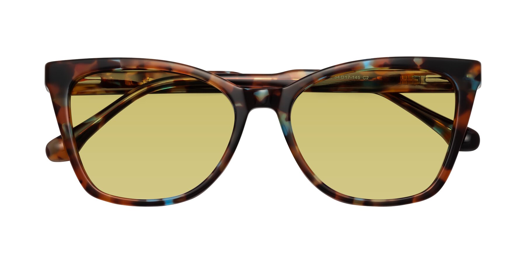 Folded Front of Cool in Floral Tortoise with Medium Champagne Tinted Lenses