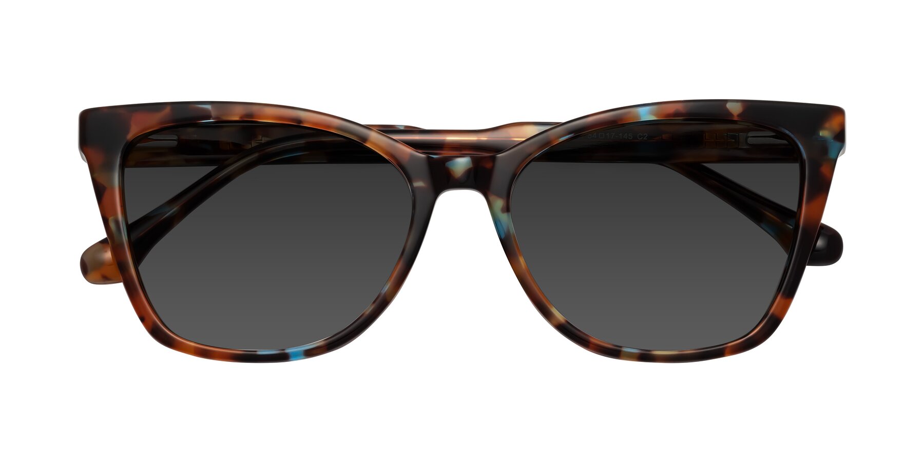 Folded Front of Cool in Floral Tortoise with Gray Tinted Lenses