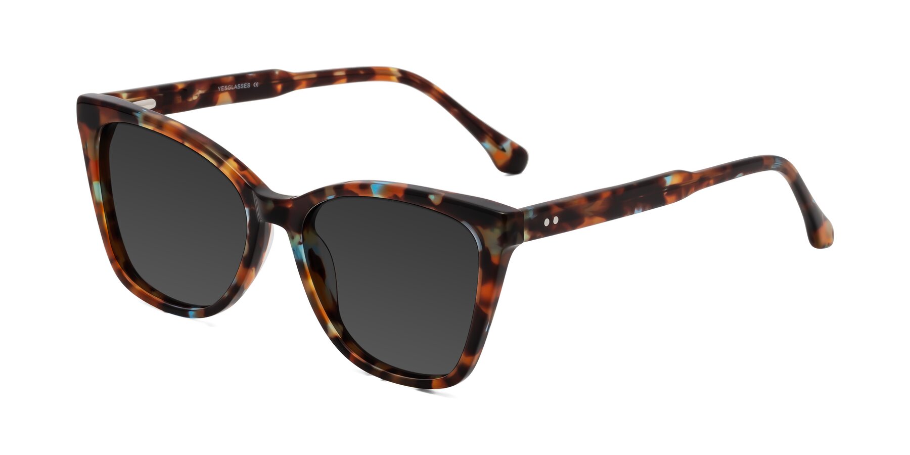 Angle of Cool in Floral Tortoise with Gray Tinted Lenses