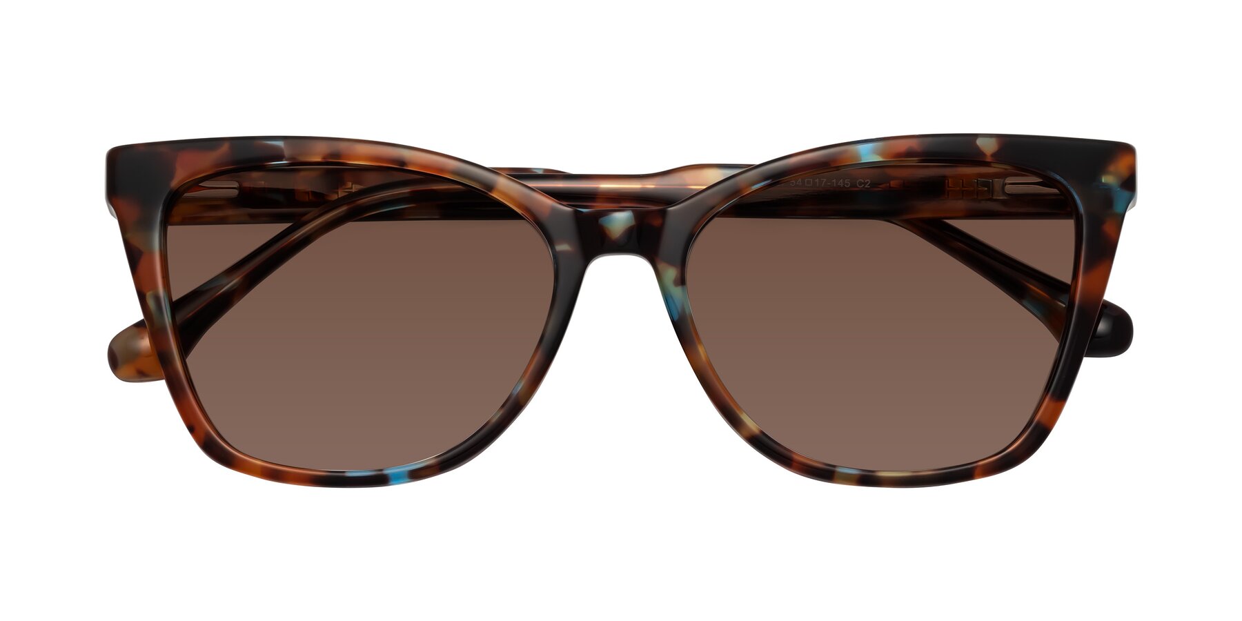 Folded Front of Cool in Floral Tortoise with Brown Tinted Lenses