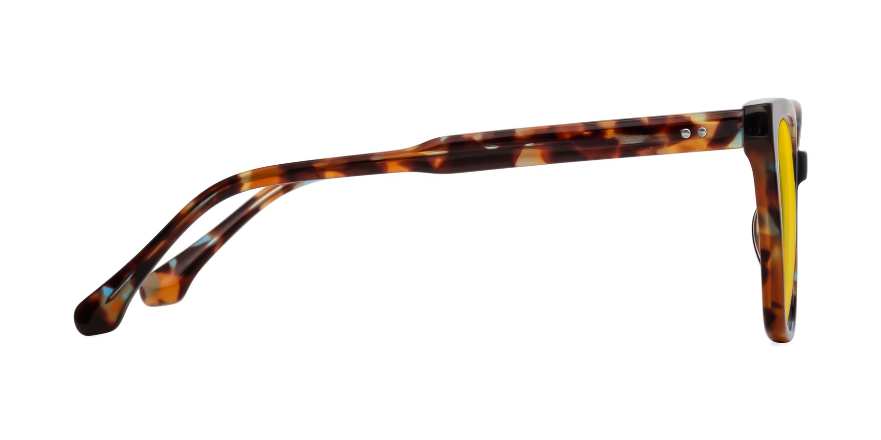 Side of Cool in Floral Tortoise with Yellow Tinted Lenses