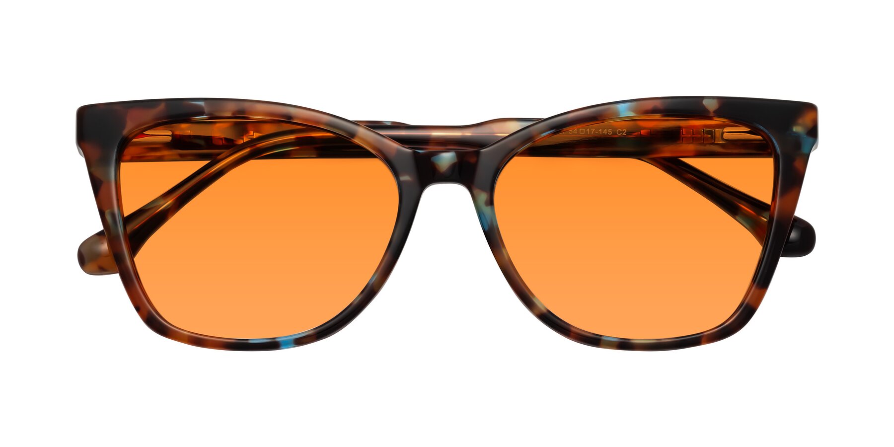 Folded Front of Cool in Floral Tortoise with Orange Tinted Lenses