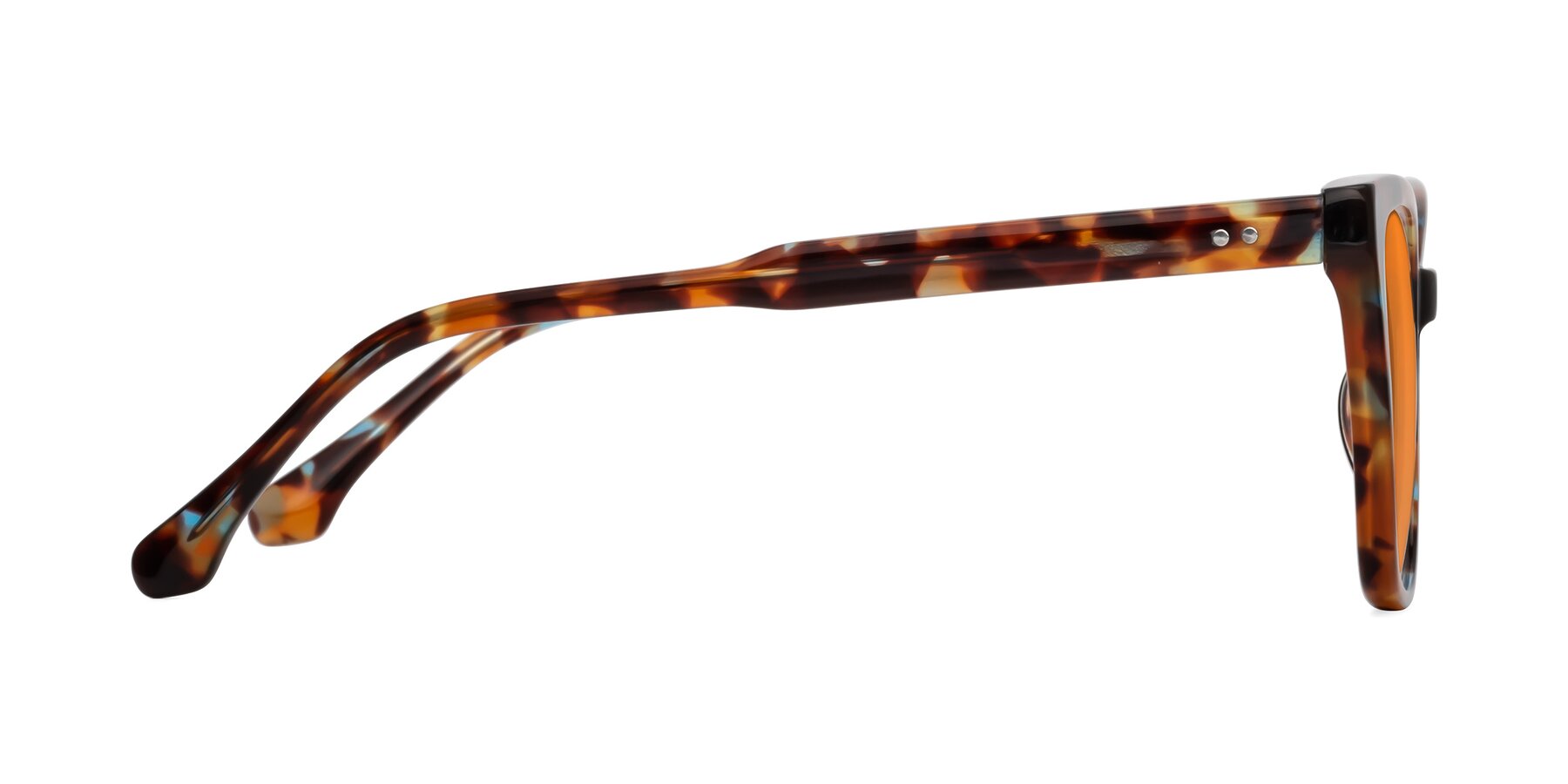 Side of Cool in Floral Tortoise with Orange Tinted Lenses