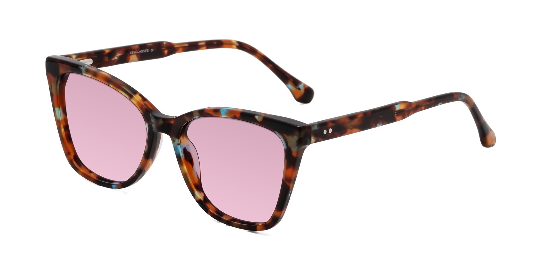 Angle of Cool in Floral Tortoise with Light Wine Tinted Lenses