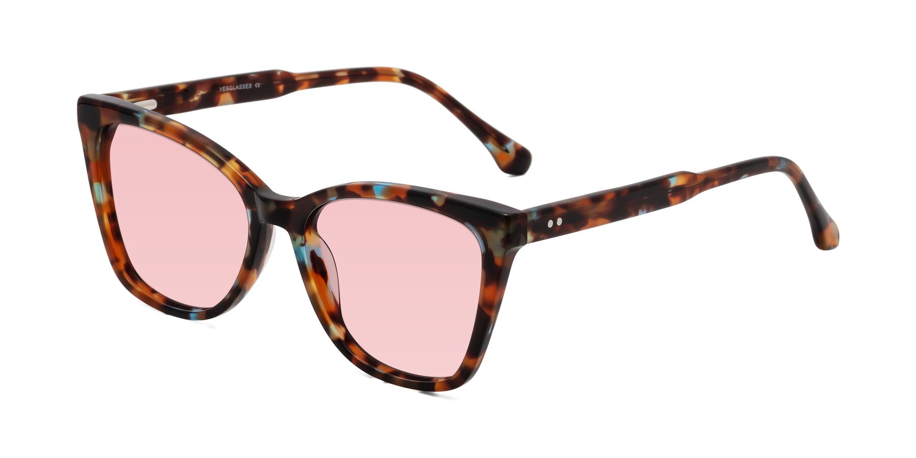 Angle of Cool in Floral Tortoise with Light Garnet Tinted Lenses