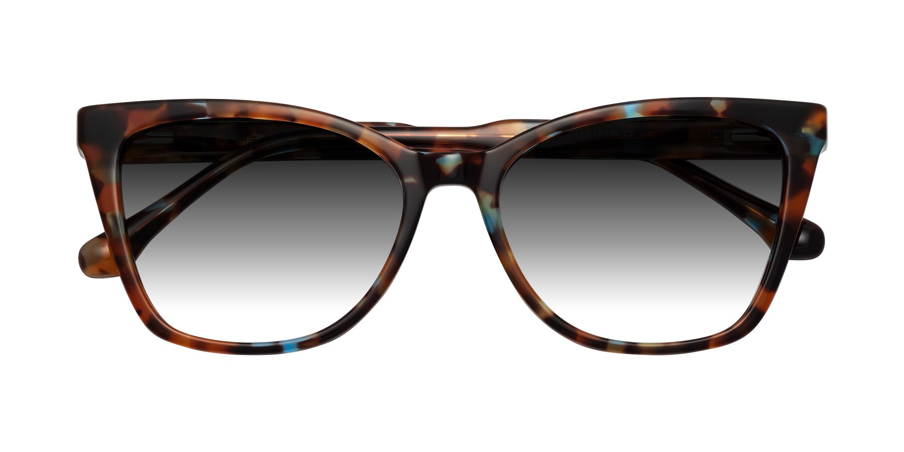 Folded Front of Cool in Floral Tortoise with Gray Gradient Lenses