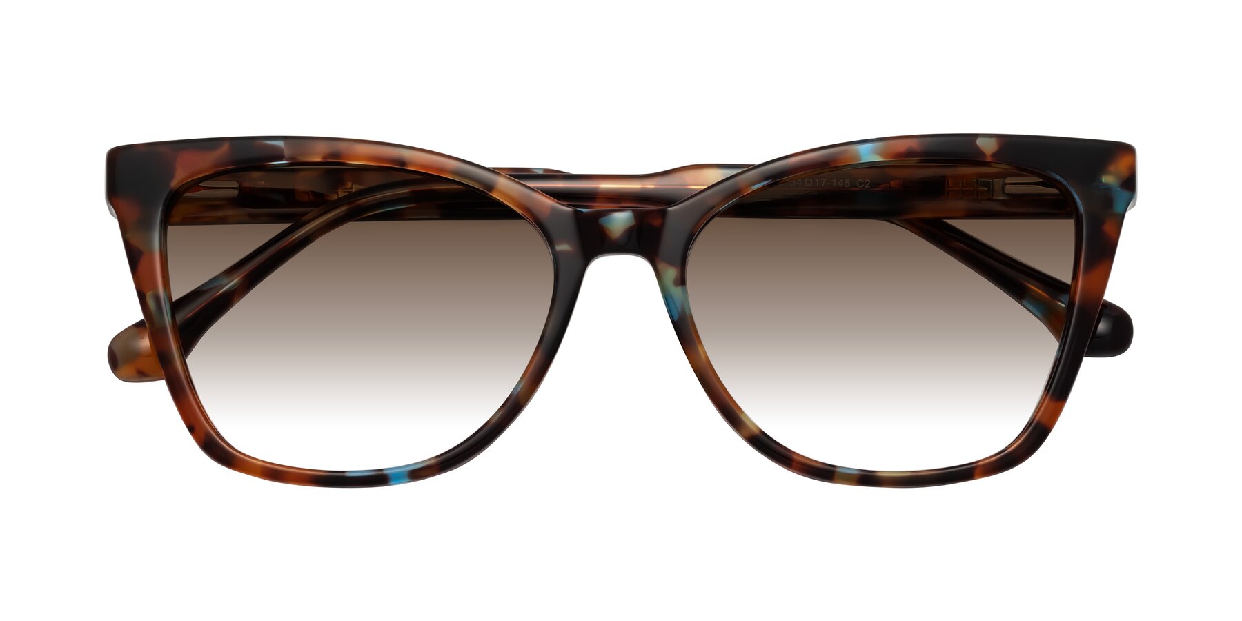 Folded Front of Cool in Floral Tortoise with Brown Gradient Lenses