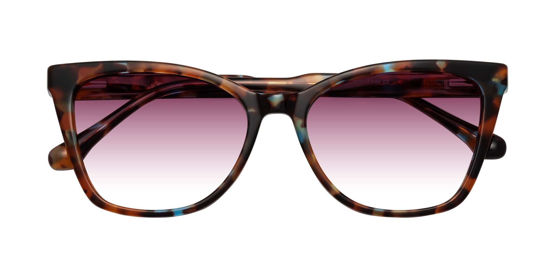 Folded Front of Cool in Floral Tortoise with Wine Gradient Lenses