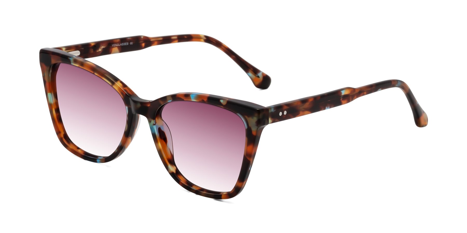 Angle of Cool in Floral Tortoise with Wine Gradient Lenses