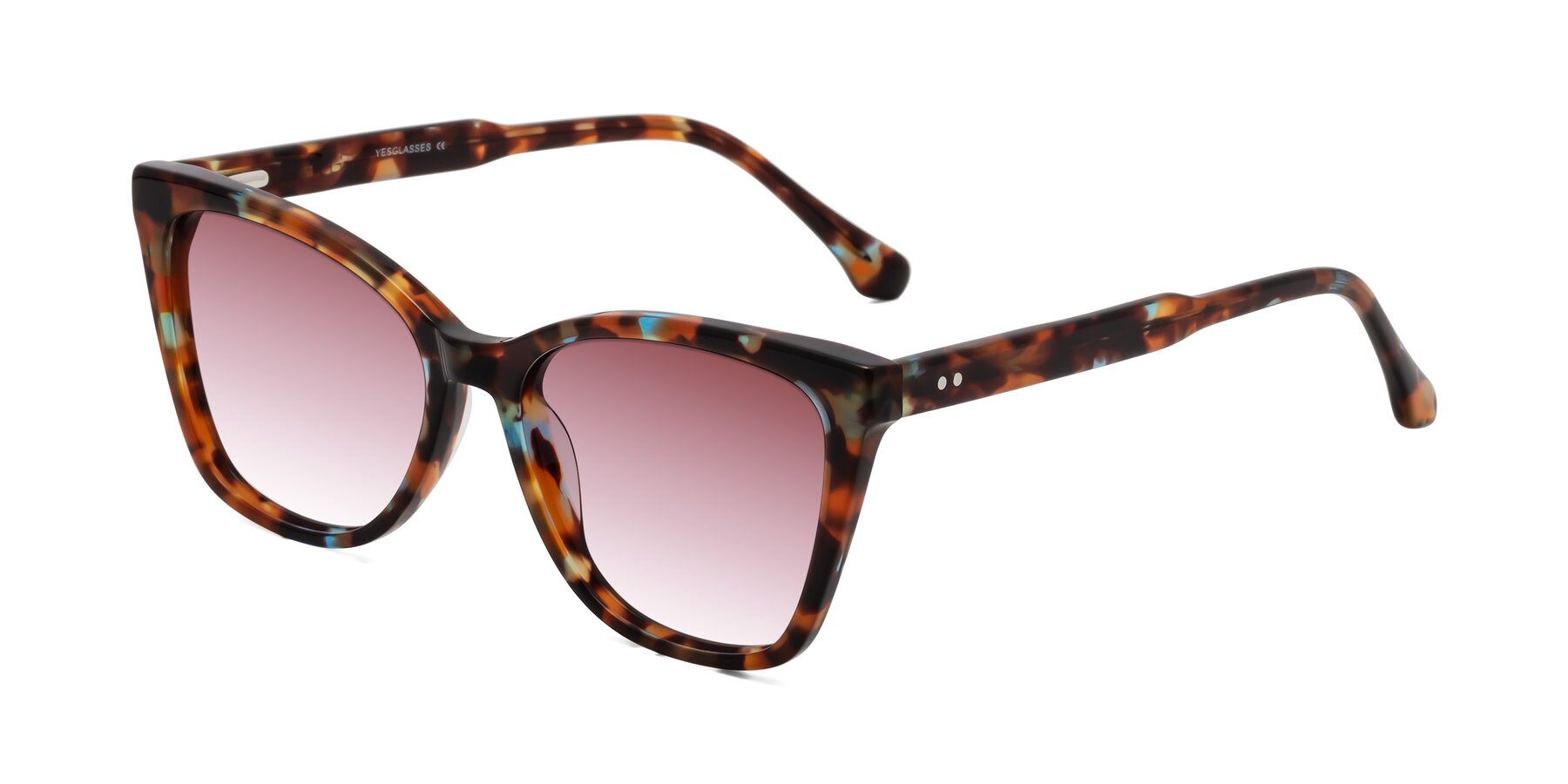 Angle of Cool in Floral Tortoise with Garnet Gradient Lenses