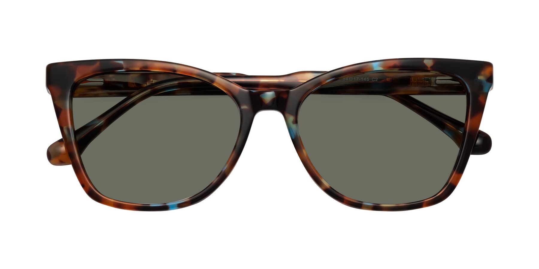 Folded Front of Cool in Floral Tortoise with Gray Polarized Lenses