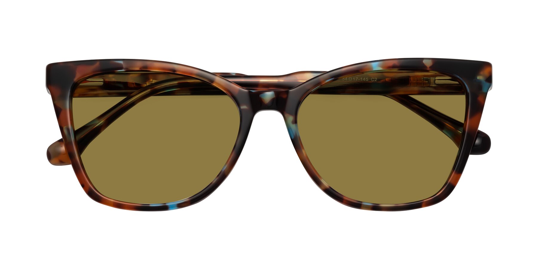 Folded Front of Cool in Floral Tortoise with Brown Polarized Lenses