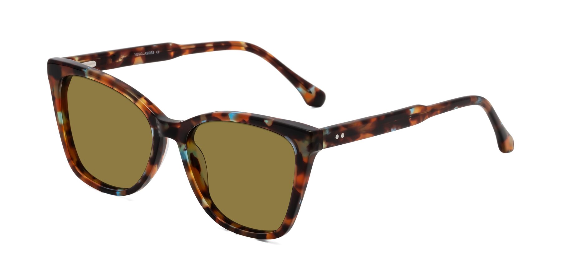 Angle of Cool in Floral Tortoise with Brown Polarized Lenses