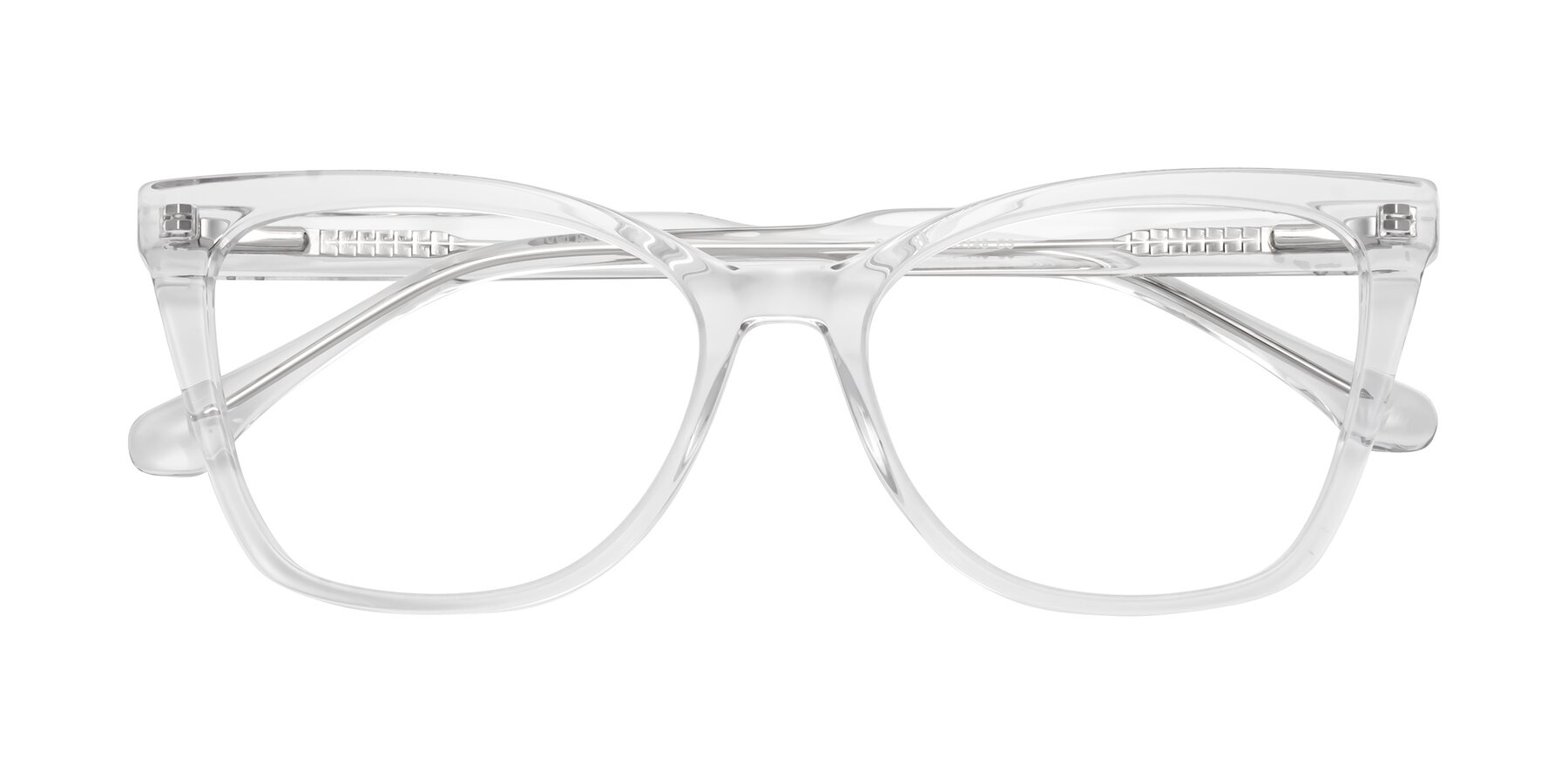 Folded Front of Cool in Clear with Clear Eyeglass Lenses