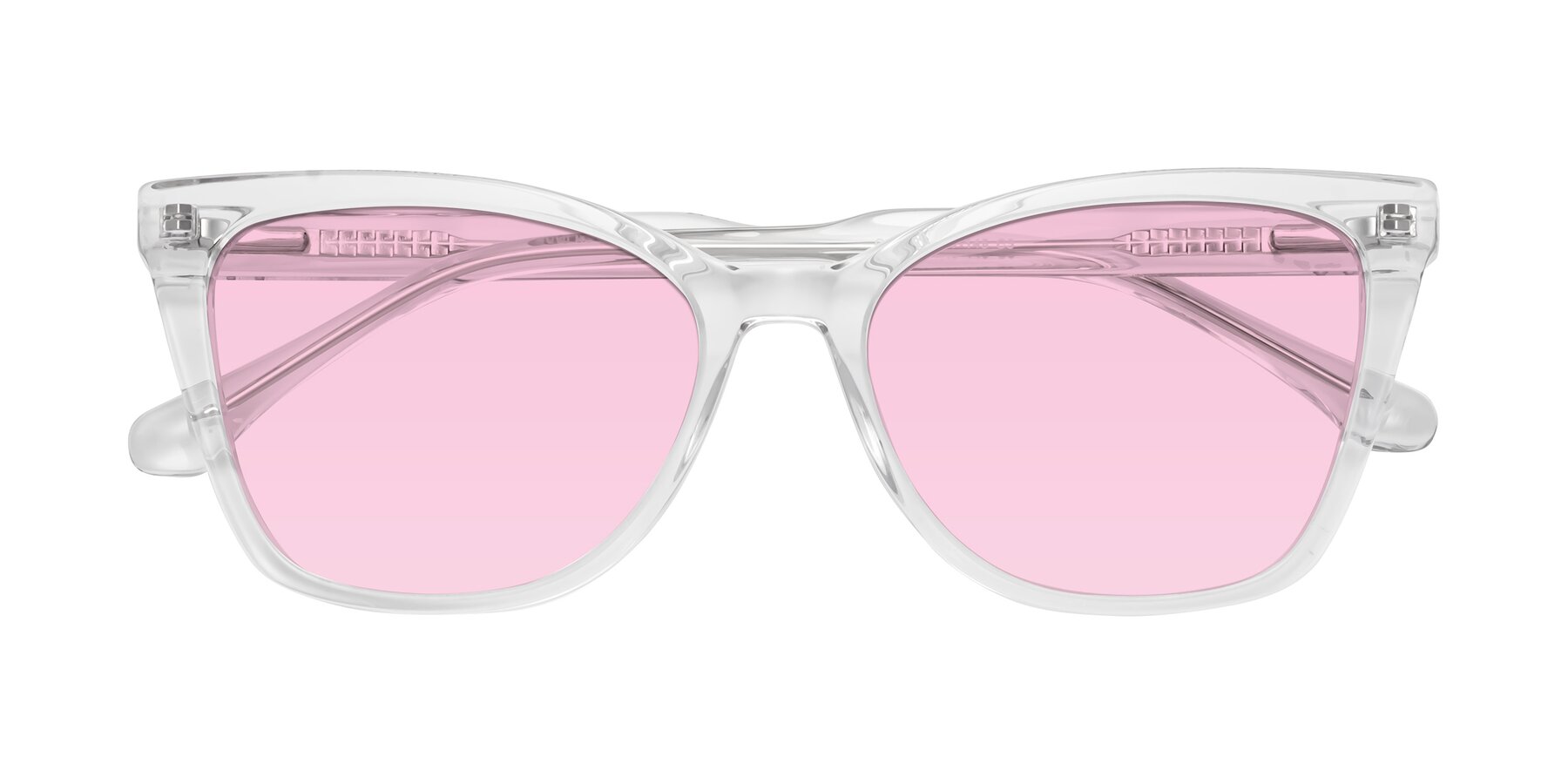 Folded Front of Cool in Clear with Light Pink Tinted Lenses