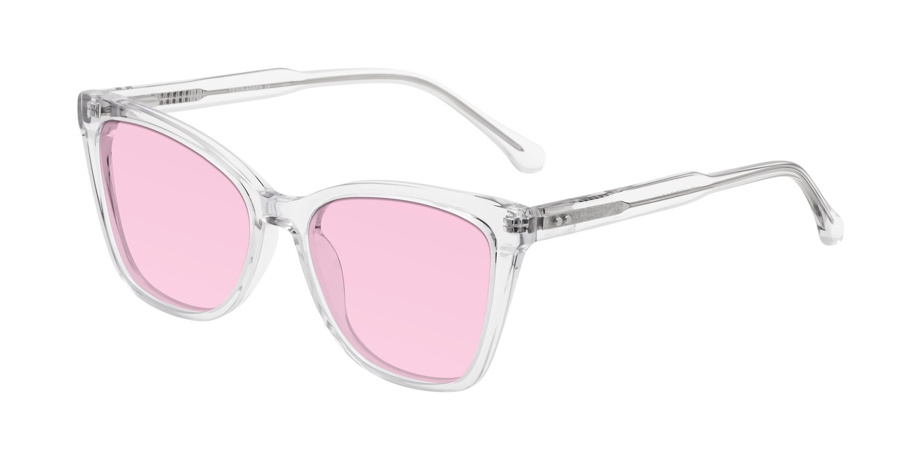 Angle of Cool in Clear with Light Pink Tinted Lenses