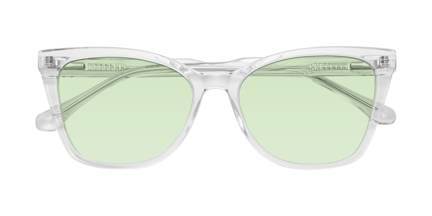 Folded Front of Cool in Clear with Light Green Tinted Lenses