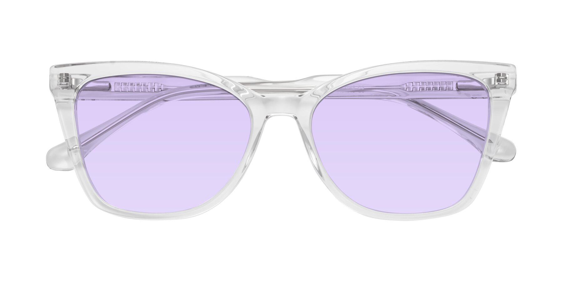 Folded Front of Cool in Clear with Light Purple Tinted Lenses