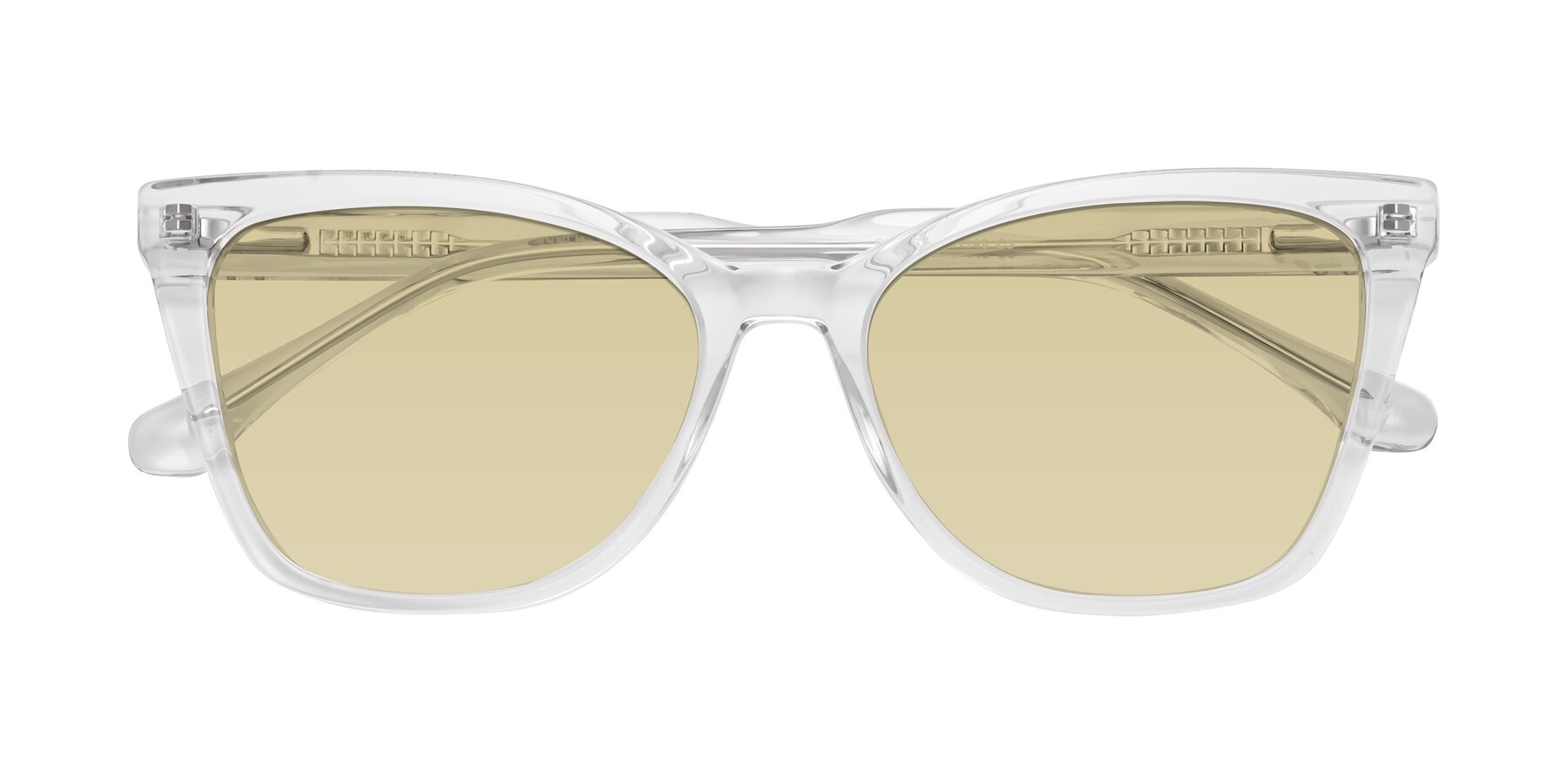 Folded Front of Cool in Clear with Light Champagne Tinted Lenses