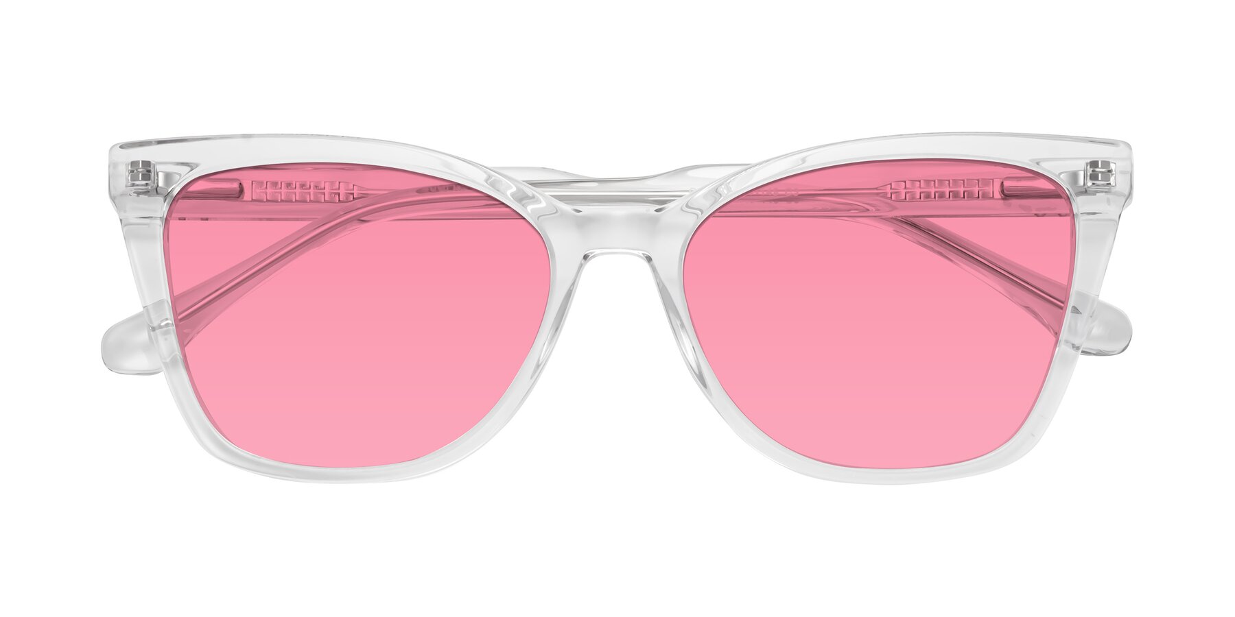 Folded Front of Cool in Clear with Pink Tinted Lenses