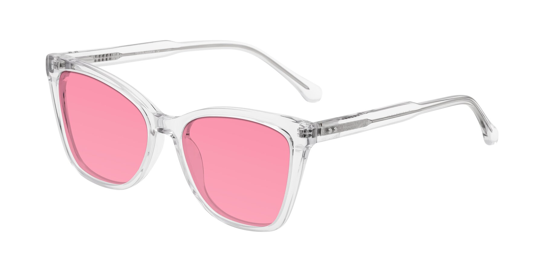 Angle of Cool in Clear with Pink Tinted Lenses