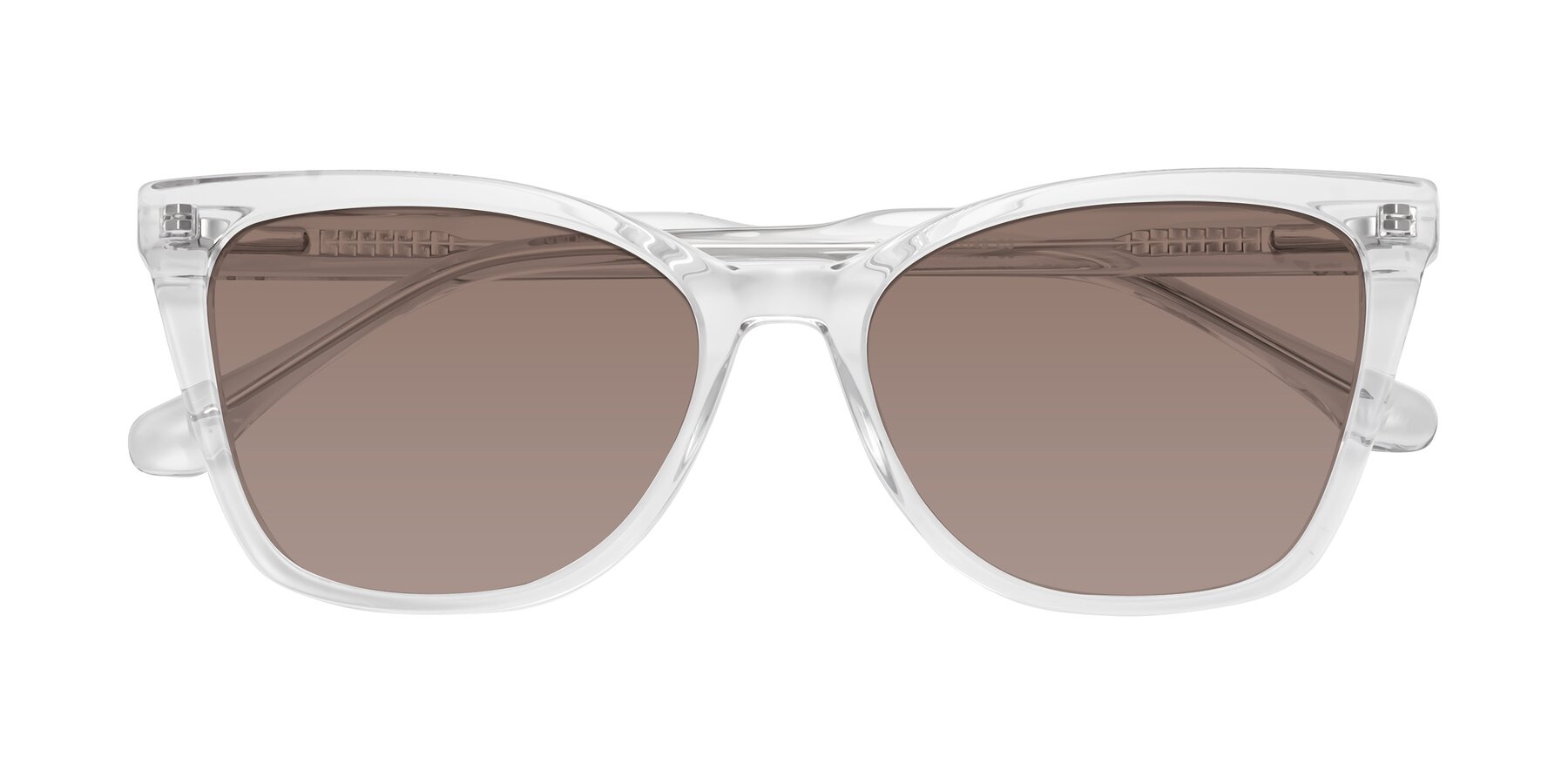 Folded Front of Cool in Clear with Medium Brown Tinted Lenses