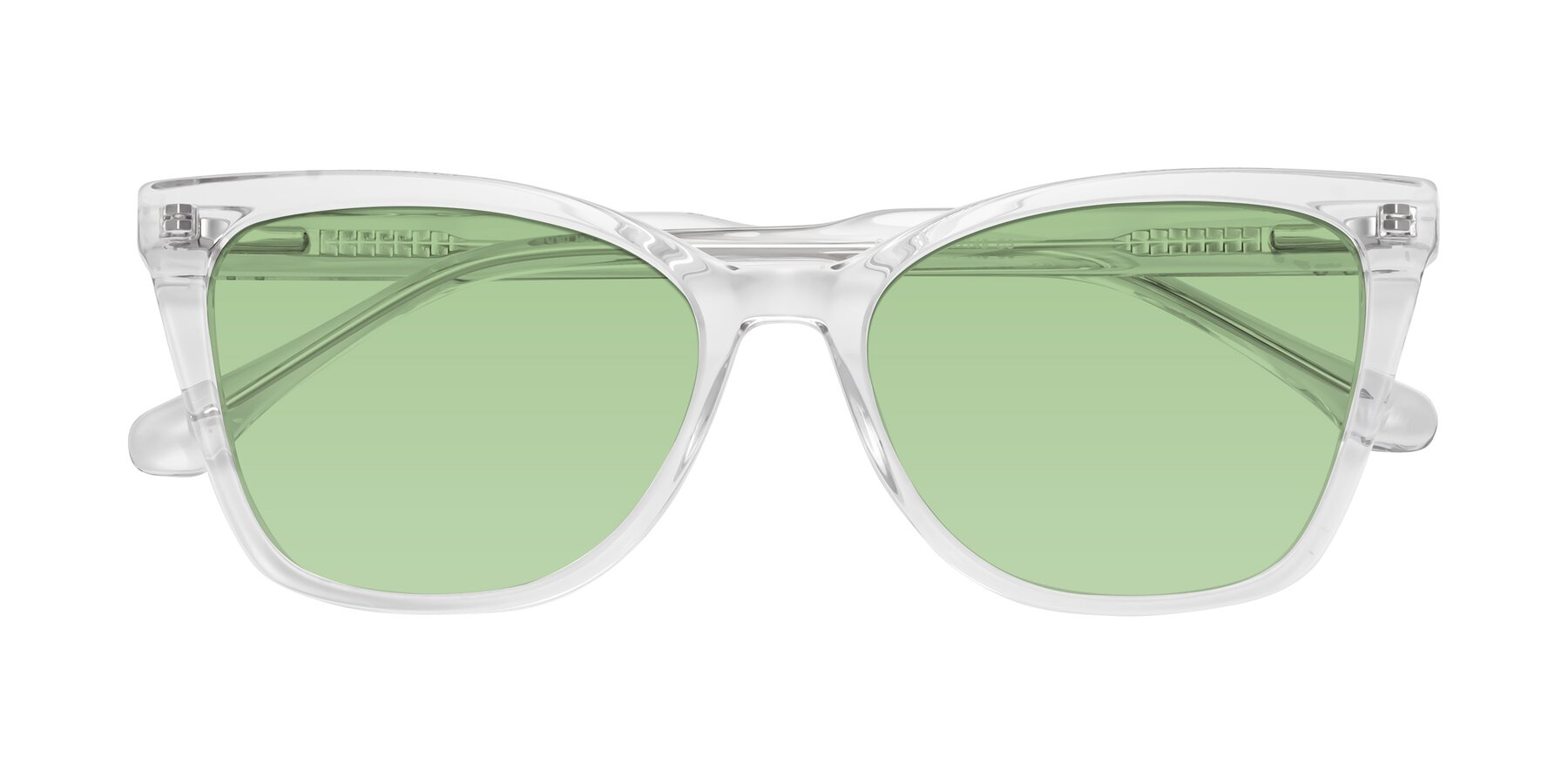 Folded Front of Cool in Clear with Medium Green Tinted Lenses