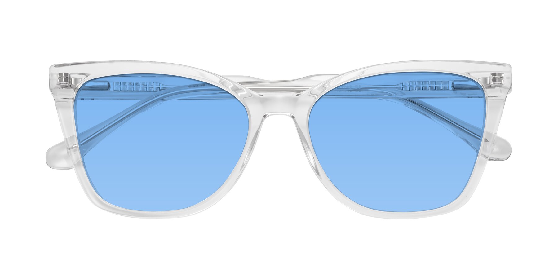 Folded Front of Cool in Clear with Medium Blue Tinted Lenses