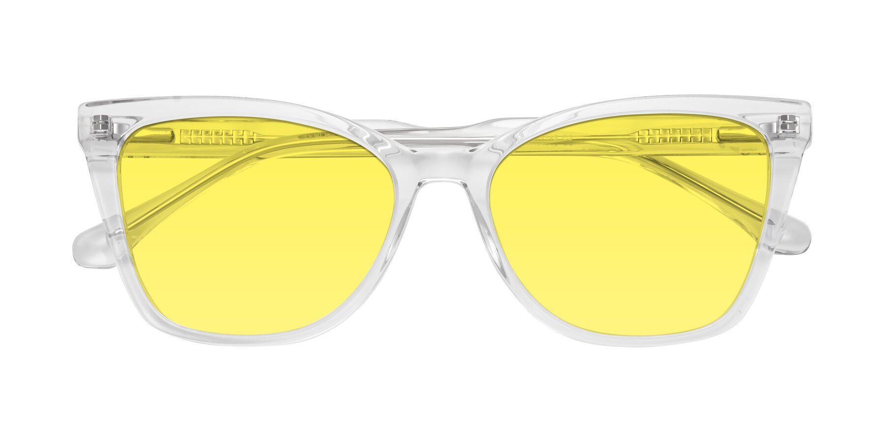 Folded Front of Cool in Clear with Medium Yellow Tinted Lenses