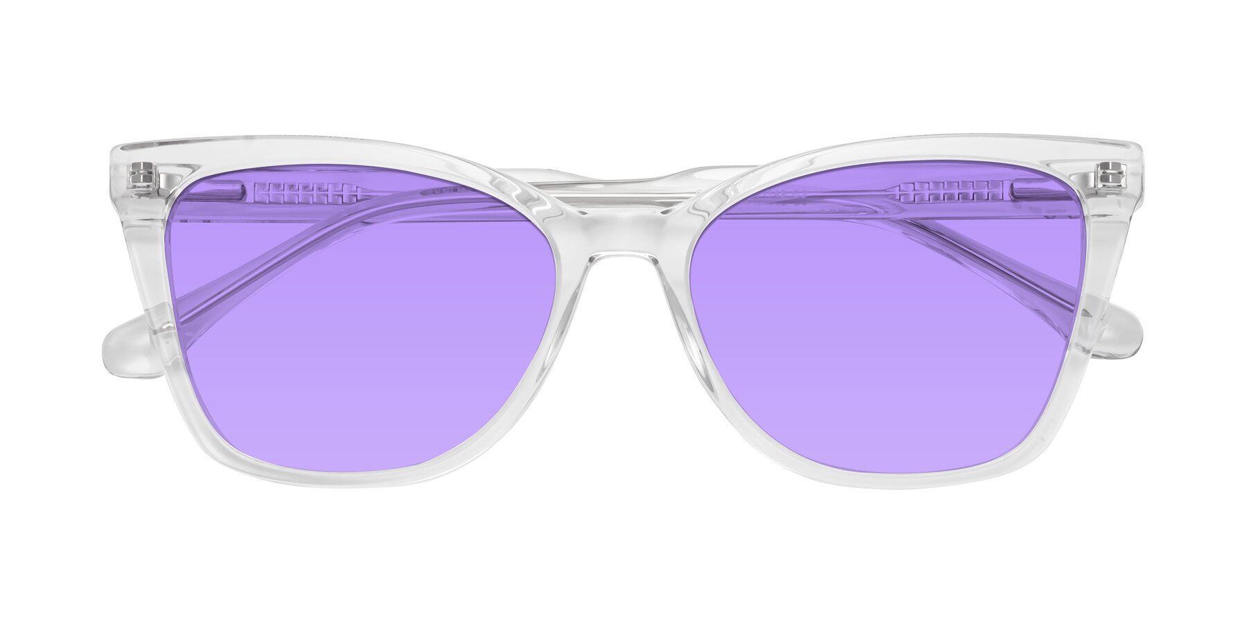 Folded Front of Cool in Clear with Medium Purple Tinted Lenses