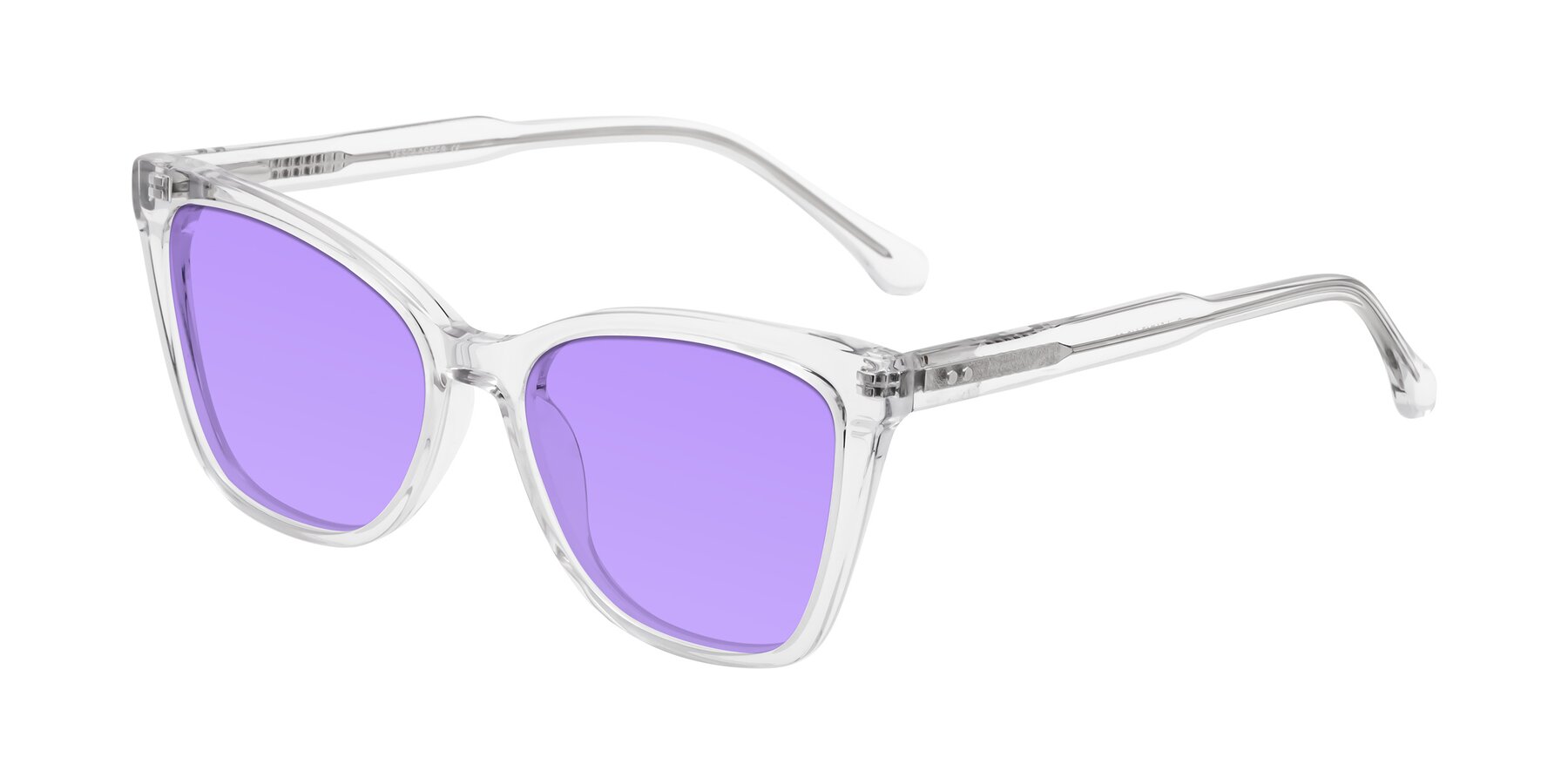 Angle of Cool in Clear with Medium Purple Tinted Lenses