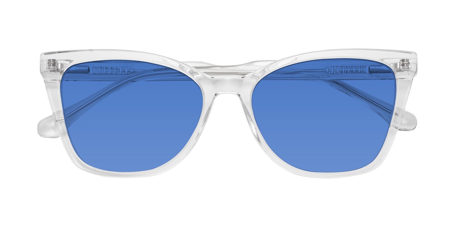 Folded Front of Cool in Clear with Blue Tinted Lenses