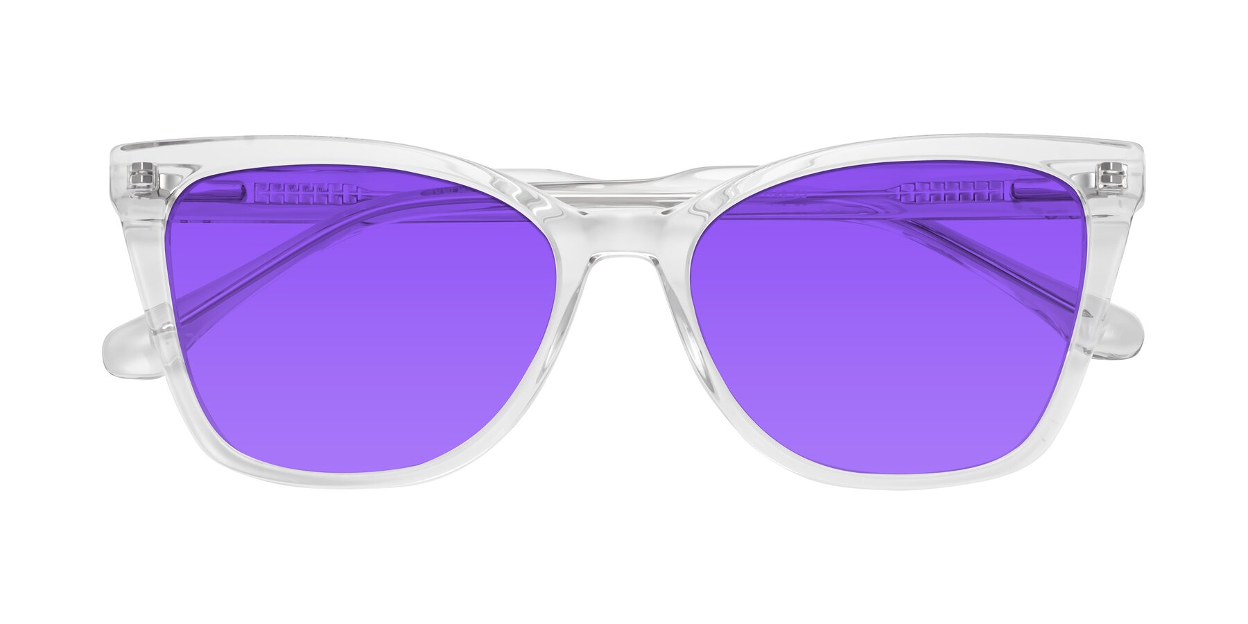 Folded Front of Cool in Clear with Purple Tinted Lenses