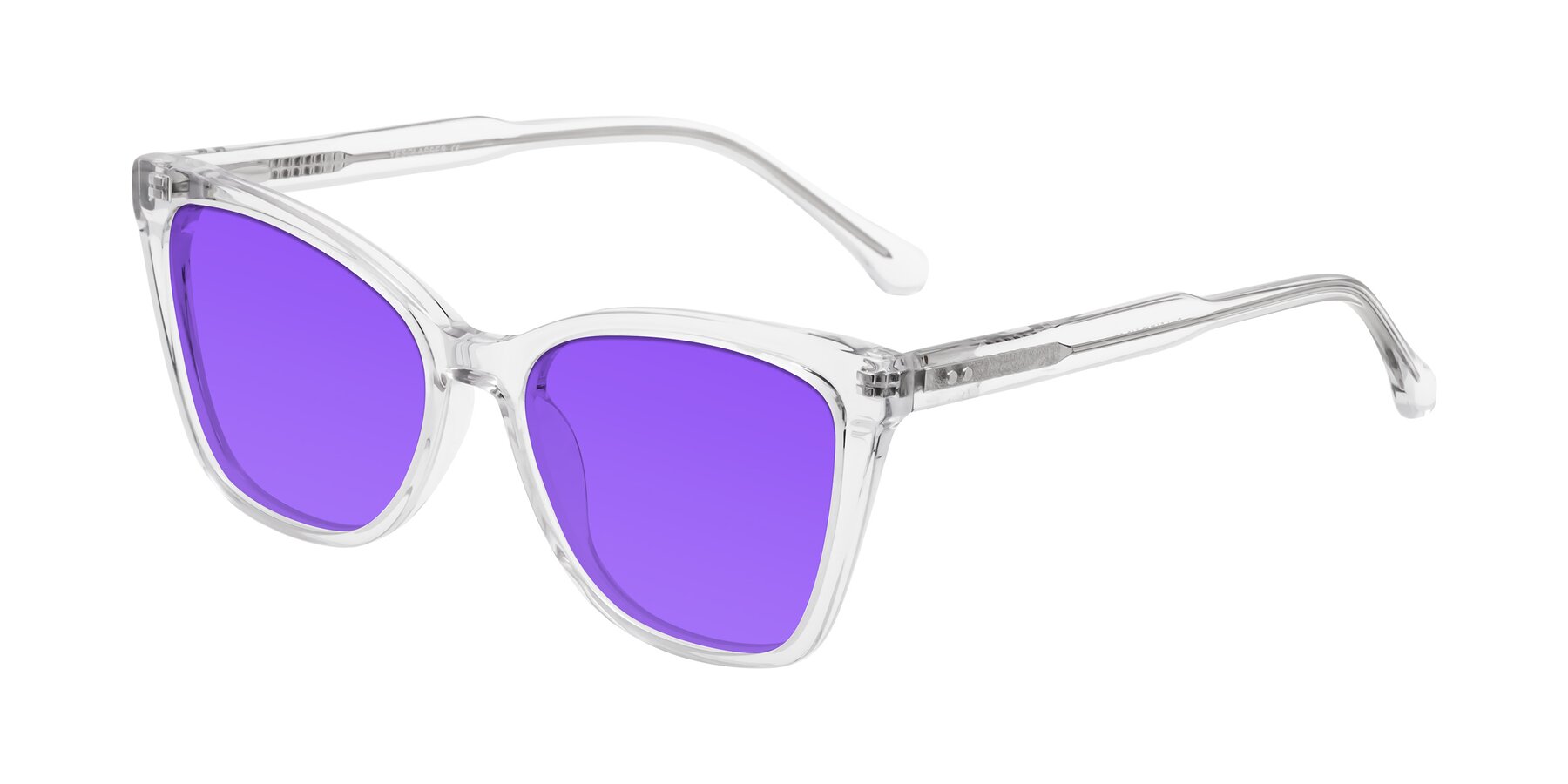 Angle of Cool in Clear with Purple Tinted Lenses