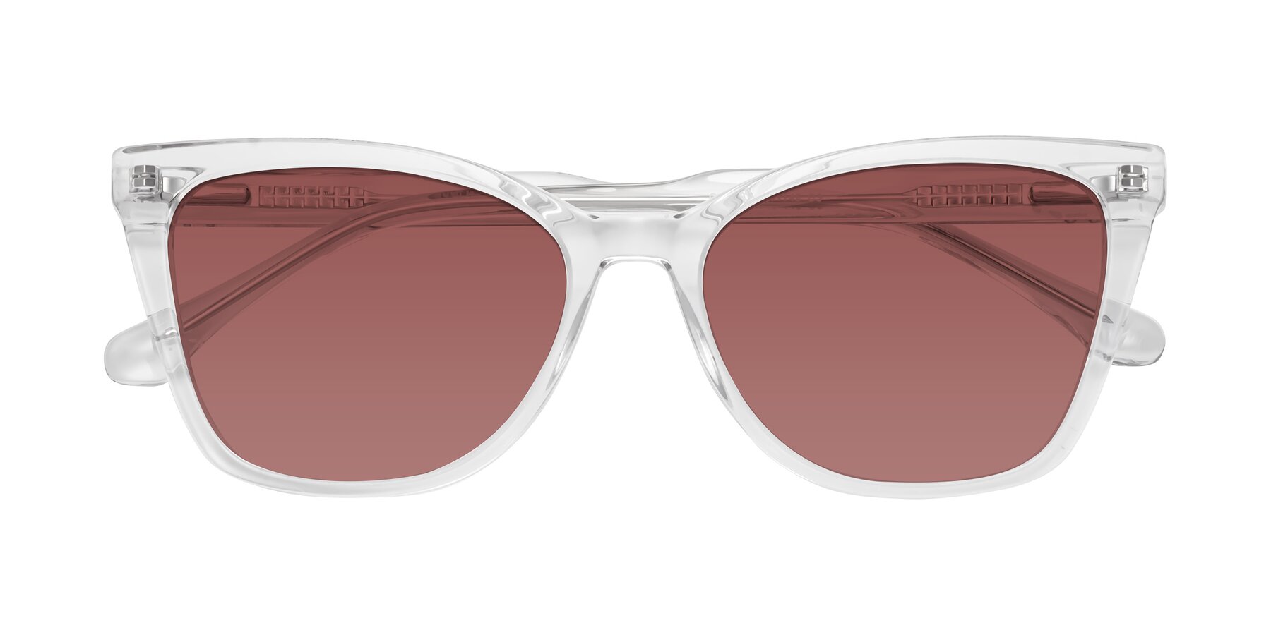 Folded Front of Cool in Clear with Garnet Tinted Lenses