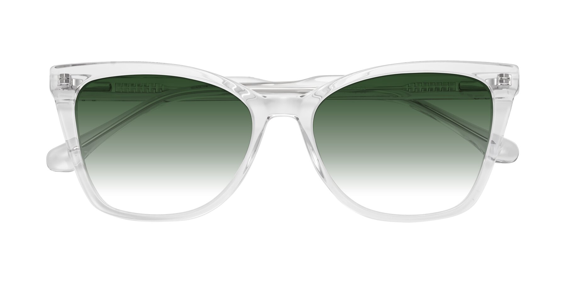 Folded Front of Cool in Clear with Green Gradient Lenses