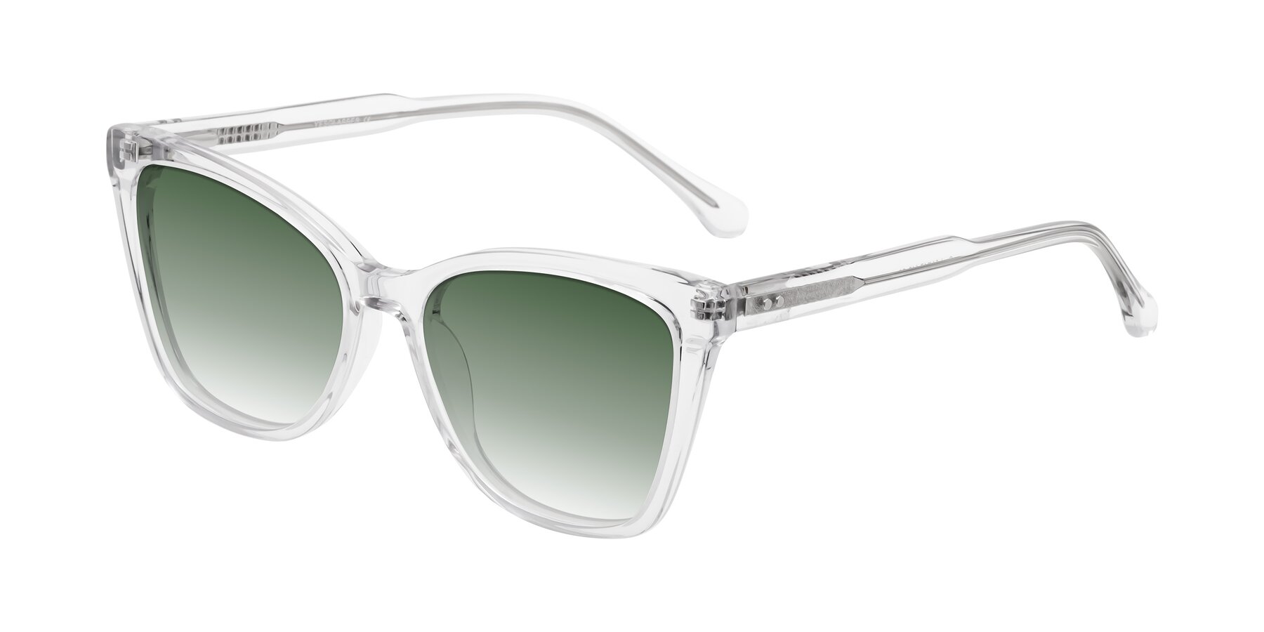 Angle of Cool in Clear with Green Gradient Lenses