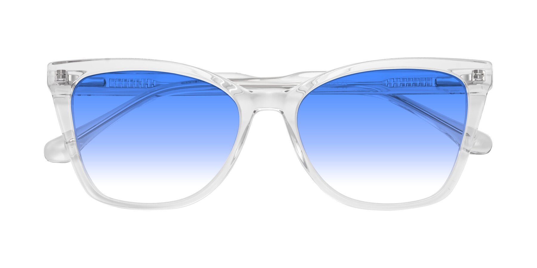 Folded Front of Cool in Clear with Blue Gradient Lenses