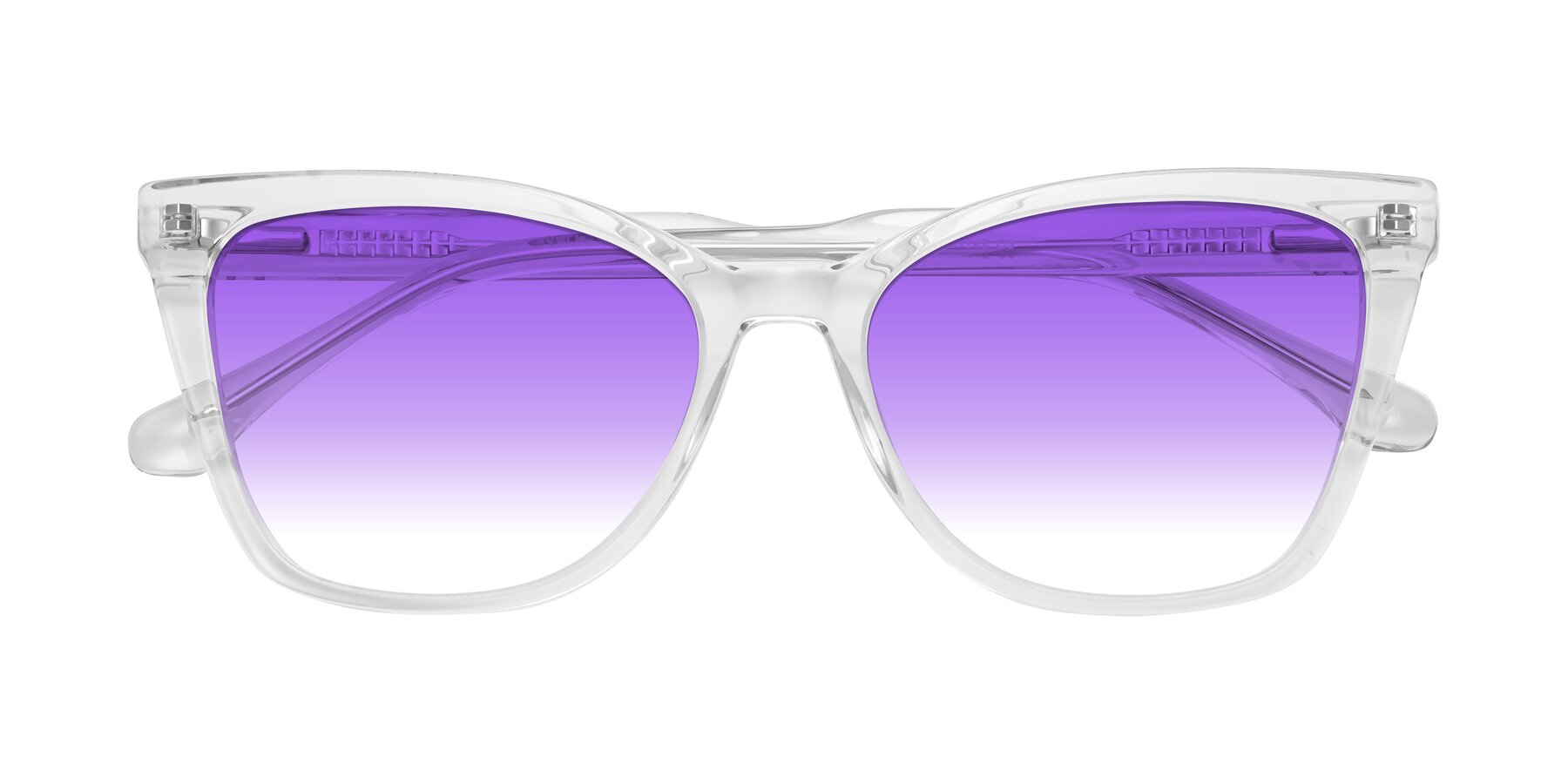 Folded Front of Cool in Clear with Purple Gradient Lenses